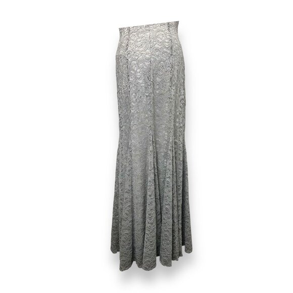 R&M Richards Womens Evening Gown Dress Size 8 Gray Lace Polyester & Spandex - Picture 3 of 13